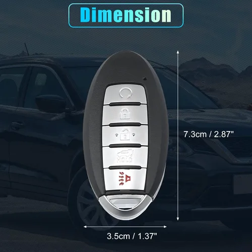 Vista 6 de X AUTOHAUX 2 unids 434MHz KR5TXN4 reemplazo inteligente de proximidad inserto de entrada sin llave remoto llavero para Nissan Rogue 2019 2020 2021 5