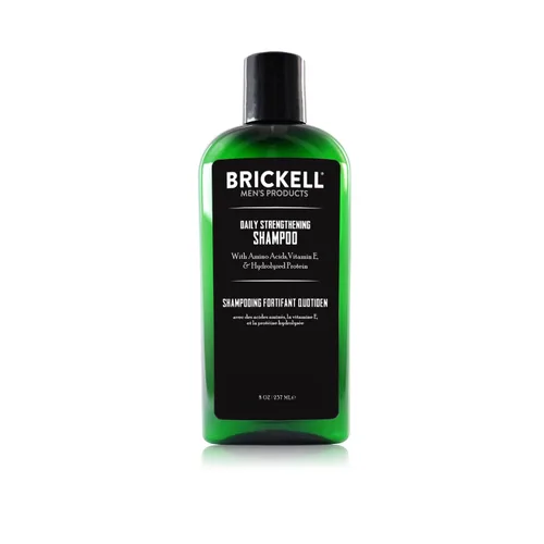 Vista 4 de Brickell Men's Products Champú fortalecedor diario para hombres, natural y orgánico con aceite de menta y árbol de té para calmar el cuero cabelludo