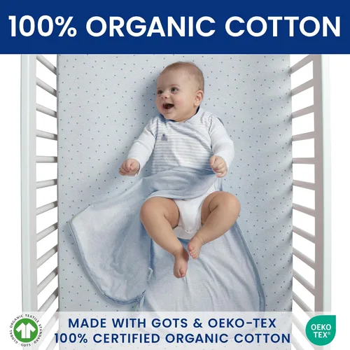 Vista 2 de Delta Children Gap babyGap TrueSleep - Saco de dormir con manta integrada, Raya azul