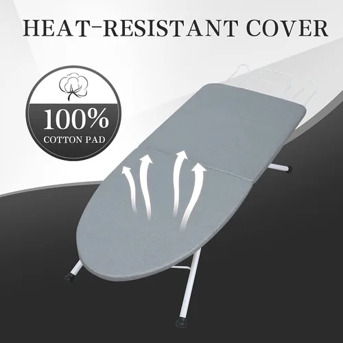 Vista 4 de ZOES HOMEWARE Tabla de planchar de mesa, tabla de planchar portátil con soporte para plancha, tabla de planchar pequeña plegable con cubierta