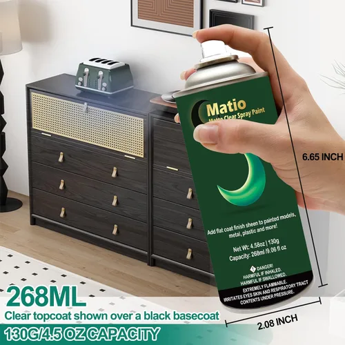 Vista 2 de Matio - Pintura en aerosol mate transparente, 4.58 oz/ 130 g acabado mate, 9.1 fl oz Paint Coating,Sealer Spray for Arts & Craft,Work on Metal