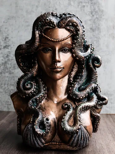 Vista 8 de Ebros Sea Witch Seductora Diosa Cecaelia Kraken pulpo tentáculos mujer busto estatua 8.25 pulgadas de alto fantasía mitos y leyendas figura