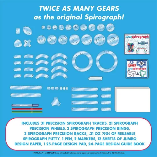 Vista 3 de Super Spirograph Jumbo Kit, 75 piezas (Edición 50 aniversario)
