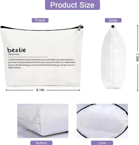Vista 4 de BAQRAXIA Bolsa de cosméticos de maquillaje, regalos únicos de graduación de cumpleaños para adolescentes, hermanas, mujeres adultas, despedidas