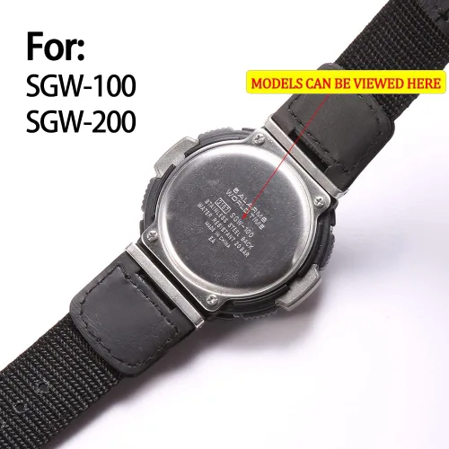 Vista 3 de RCNZWQB Correa de reloj de repuesto de resina compatible con Casio SGW-100 SGW100 - Correa de goma impermeable para hombre