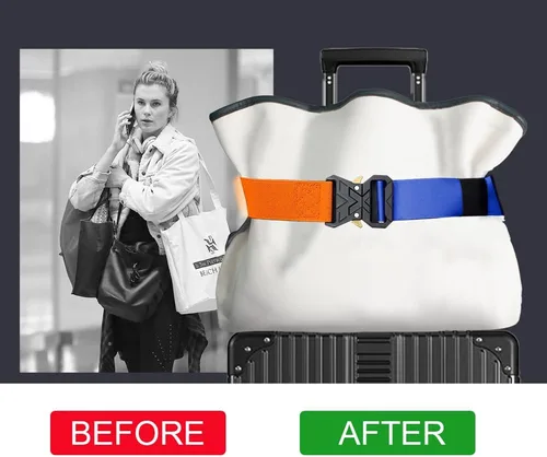 Vista 3 de Cinturón de viaje para equipaje, correa de equipaje de moda para bolsa de transporte, ajustable para la mayoría de bolsas de viaje, accesorios