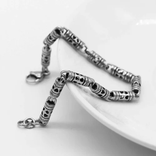 Vista 8 de Vintage Men 100% 925 Pulsera de plata esterlina punk hip-hop masculino sólido plata pura 7-8 pulgadas cadena mano catenaria joyería