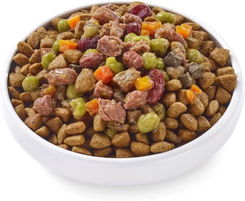 Vista 2 de Applaws Taste Toppers, adorno de comida para perros sin granos, ingrediente limitado, estofado de carne con zanahorias, guisantes y frijoles