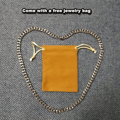 Vista 6 de OURSHYNE Collares de cadena de eslabones cubanos de acero inoxidable plateado para hombres joyería simple regalo para hombres mujeres niños y niñas