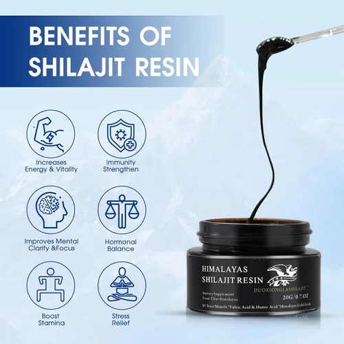 Vista 6 de Resina Shilajit pura del Himalaya, energía orgánica y apoyo a la inmunidad, máxima potencia con más de 85 minerales traza y ácido fúlvico, Shilajit