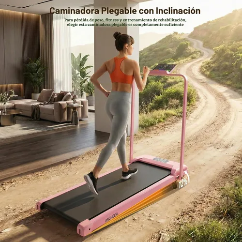 Vista 8 de ANCHEER Walking Pad with Handle Bar, 3.0HP Foldable Walking Pad Treadmill with 12% Incline, 320 LBS Portable Treadmill with Shock Absorption for