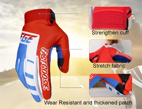 Vista 2 de OUNIXUE Guantes de motocross para motocicleta con pantalla táctil para hombres y mujeres, guantes de motocross de montaña de dedo completo