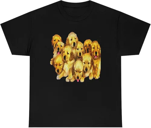 Vista 3 de Golden Retriever Puppies - Unisex Heavy Cotton Tee