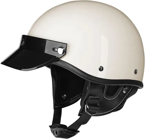 Vista 6 de Motorcycle Retro Half Helmet Bicycle Scooter Moped Jet Motorbike Helmet DOT Certified