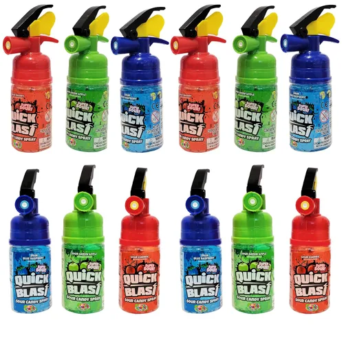 Vista 9 de El spray de caramelo viene en tres sabores diferentes Cherry Splash Blue Raspberry Blast Sour Apple Blast, certificado Kosher, 2.01 onzas por