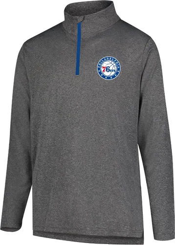 Vista 38 de Ultra Game Camiseta oficial de la NBA de manga larga con cremallera corta para hombre Gris Caliente Carbón