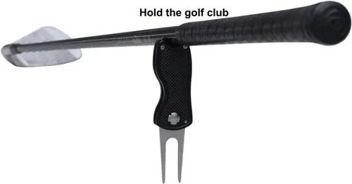 Vista 5 de Herramienta de reparación de golf Divot con marcador magnético de bola, metal y diseño plegable