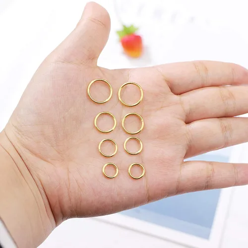 Vista 4 de Jstyle 8Pcs 16G Surgical Steel Hinged Clicker Segment Nose Rings Hoop Helix Cartilage Daith Tragus Sleeper Earrings Body Piercing 6-12MM Improved