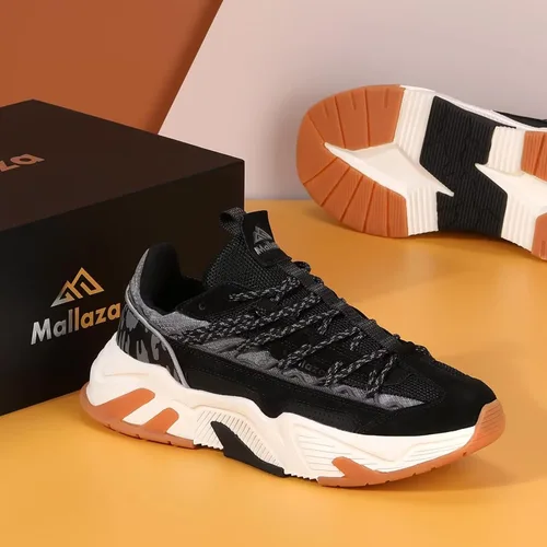 Vista 6 de ZLOLO Zapatos de caminar para hombre, zapatos de deporte gruesos, informales, para papá, a la moda, para entrenamiento, gimnasio, tenis, correr