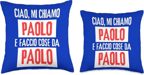 Vista 3 de Paolo Idea Regalo Personalizzata con Nome Ciao Sono Faccio Cose Da Paolo Personalizzato - Almohada personalizada, 16 x 16 pulgadas, multicolor