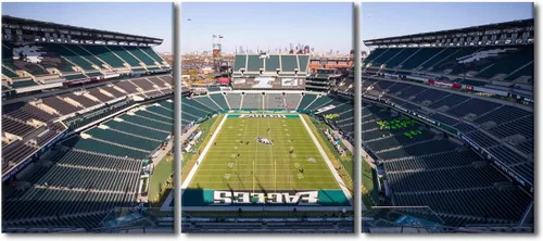 Vista 135 de Lincoln - Lienzo decorativo para pared, diseño de campo financiero de Filadelfia, paisaje de estadio de fútbol de Filadelfia, decoración de pared