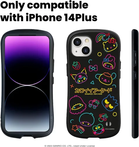 Vista 2 de iFace Funda Hello Kitty para AirPods Pro/Pro 2 + funda para iPhone 14 Plus (Kawaii Arcade)