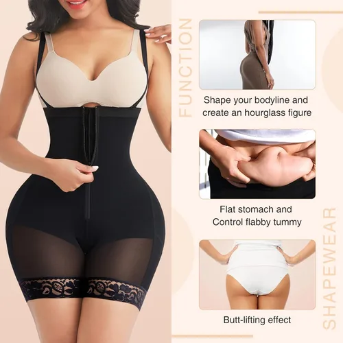 Vista 5 de FeelinGirl Fajas colombianas moldeadoras para mujer con control de abdomen faja moldeadora de glúteos y busto abierto moldeadora de muslos más