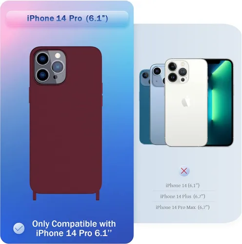Vista 330 de Funda compatible con iPhone 8 Plus, iPhone 7 Plus/6 Plus/6S Plus con cordón, funda cruzada para iPhone con correa ajustable de silicona para iPhone