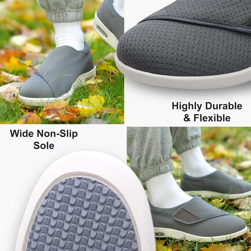 Vista 7 de youyun Zapatos ortopédicos para mujer, zapatos deportivos de ajuste ancho para diabéticos, fascitis plantar y pies hinchados, ligeros, cómodos