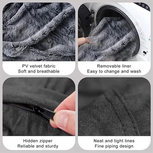 Vista 6 de Puf, funda gigante de piel para adultos y niños (sin relleno), cómoda y esponjosa para sofá perezoso para silla de lectura, silla de suelo, funda