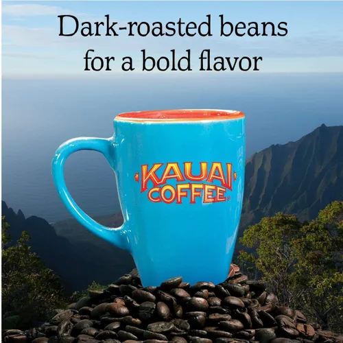 Vista 9 de Kauai - Café en grano entero, Koloa Estate café tostado oscuro del cultivador más grande de Hawái, Bold, mezcla rica de 32 onzas (paquete de 8)