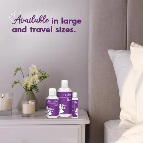 Vista 7 de Lubricante íntimo de seda Sliquid, tamaño de viaje - Lubricante híbrido a base de silicona y agua para mujeres, hombres y parejas, hipoalergénico