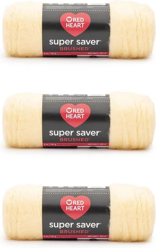 Vista 12 de Red Heart Super Saver - Hilo metálico negro – Paquete de 3 unidades de 5 onzas/142 gramos – Acrílico – 4 medianos (peinado) – 255 yardas