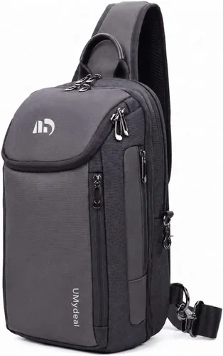 Vista 11 de Mochila bandolera RFID, bandolera de hombro para hombre para viaje de iPad Negro