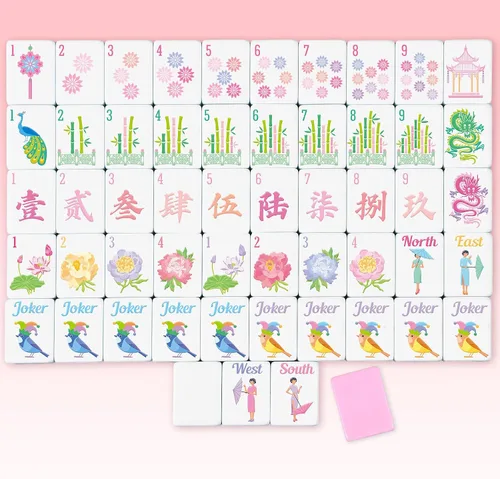 Vista 12 de Arrowbash Juego de 160 azulejos Mahjong americanos solamente, blanco