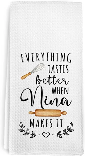 Vista 14 de Gigi - Toallas de cocina para el día de la madre, regalos de cumpleaños, para mujeres, abuelas de nietos, nietos, todo sabe mejor cuando Gigi lo
