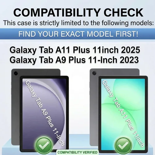 Vista 2 de Funda de teclado para tableta Samsung Galaxy Tab A11 Plus de 11 pulgadas 2025 / A9+ Plus 2023, teclado y mouse inalámbricos con retroiluminación