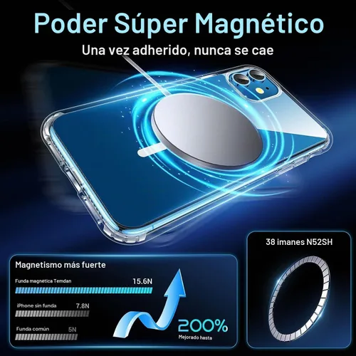 Vista 4 de jaroco Funda magnética para iPhone 11 con protector de pantalla, protección resistente, compatible con MagSafe, protección contra caídas de grado