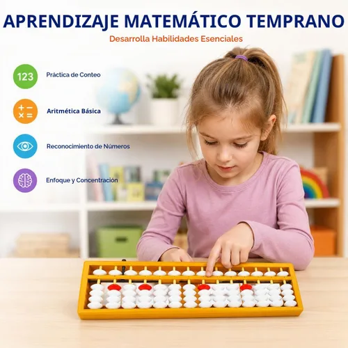 Vista 4 de Abacus, Abacus para el aprendizaje de matemáticas, juguete Montessori para niños en edad preescolar, herramienta educativa de aprendizaje aritmético