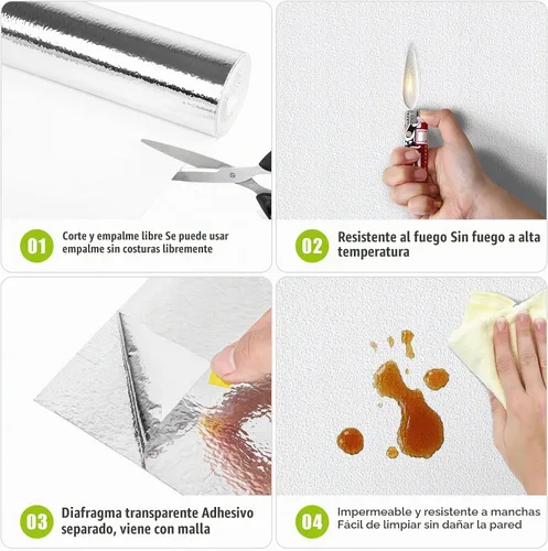 Vista 2 de Yun-aeon Papel tapiz grueso con textura de algodón de espuma para despegar