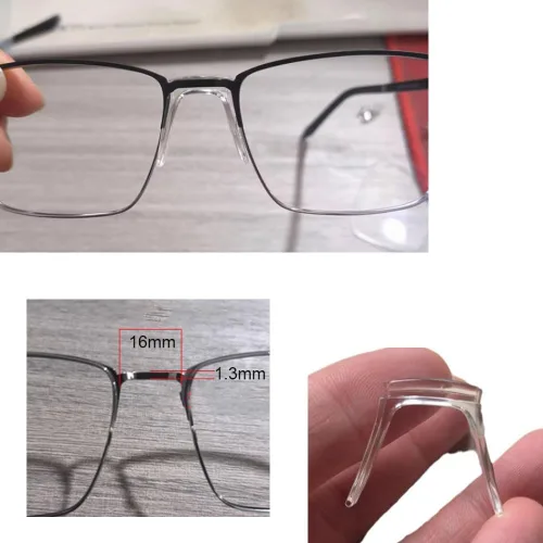 Vista 4 de Soporte integrado TR de la nariz del puente de la silla de montar de la lente del marco de los vidrios de la placa 1PC Placa Gafas Marco Gafas