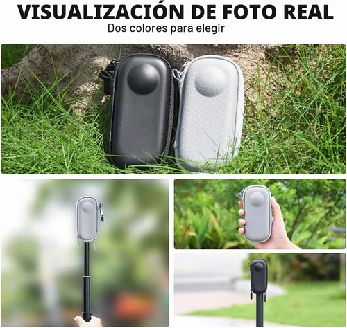 Vista 9 de BRDRC Funda de transporte para Insta360 X3, bolsa de almacenamiento portátil, funda protectora de lente, funda protectora de carcasa rígida de viaje