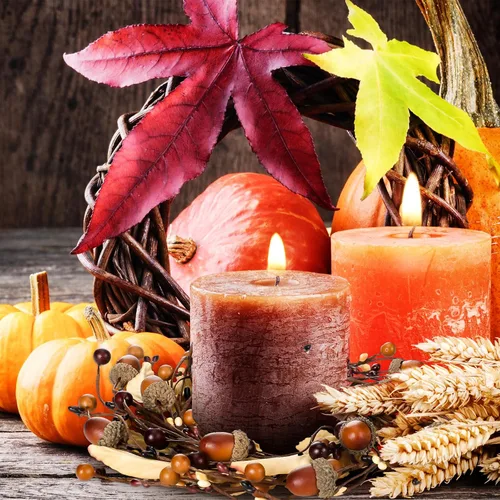 Vista 6 de Paquete de 2 anillos pequeños para velas para el día de Acción de Gracias, corona de velas de otoño de 6 pulgadas con hojas artificiales