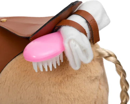 Vista 8 de HollyHOME Caballo Palomino de Peluche Animal Bonito Poni Juguete de Peluche Juego de Simulación Caballo 11 pulgadas Beige