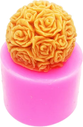 Vista 2 de Moldes de silicona con forma de bola de rosa, molde de silicona para hacer velas, jabón, tartas, manualidades, moldes para bricolaje