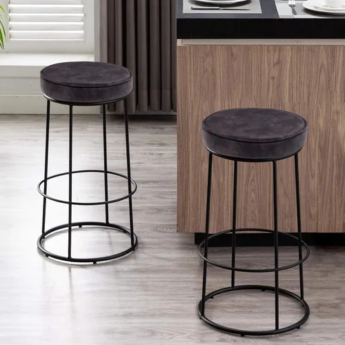 Vista 6 de DUHOME Juego de 2 taburetes de bar, taburete de cocina, taburetes de bar modernos de altura de mostrador, sillas de comedor para desayuno, taburete