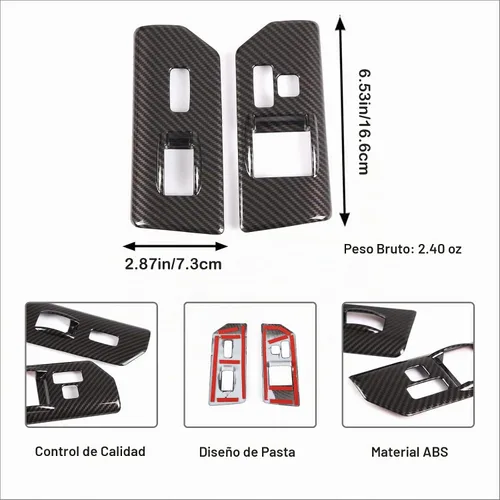 Vista 7 de Aunginsy Cubierta de panel de botón de elevación de vidrio para ventana de puerta, compatible con Toyota FJ Cruiser 2007-2021 para el reposabrazos