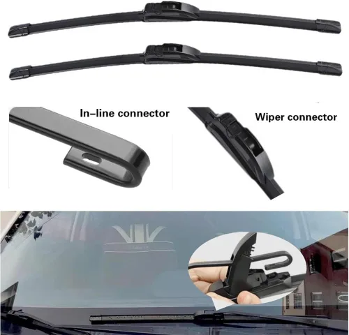 Vista 3 de Juego de 3 limpiaparabrisas delantero y trasero compatible con Nissan Qashqai J11 2013-2020 parabrisas ventana de 26 pulgadas + 17 pulgadas + 12