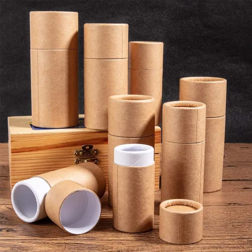 Vista 7 de BENECREAT 12 tubos de cartón Kraft BurlyWood de 0.3 fl oz, recipientes redondos de cartón, tubos de bálsamo labial, tubos de cartón para lápices