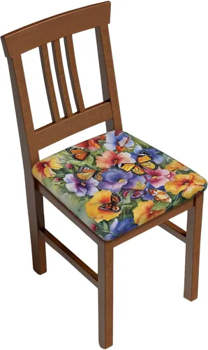 Vista 17 de Juego de 6 fundas de asiento extraíbles para sillas de comedor, de madera americana, elásticas, para bodas, fiestas, fundas de cojín, protector